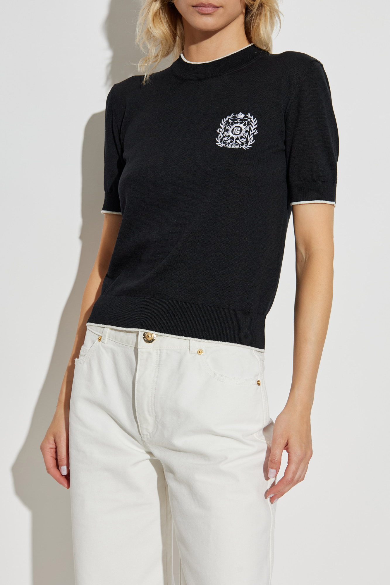 Balmain Top with embroidered logo | Women's Clothing | Vitkac